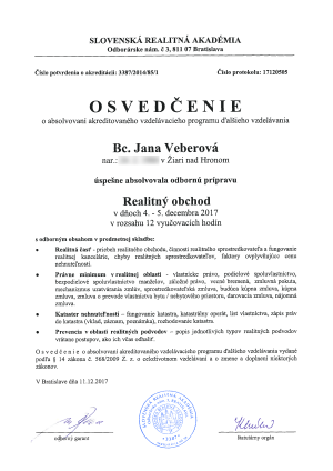 certifikát